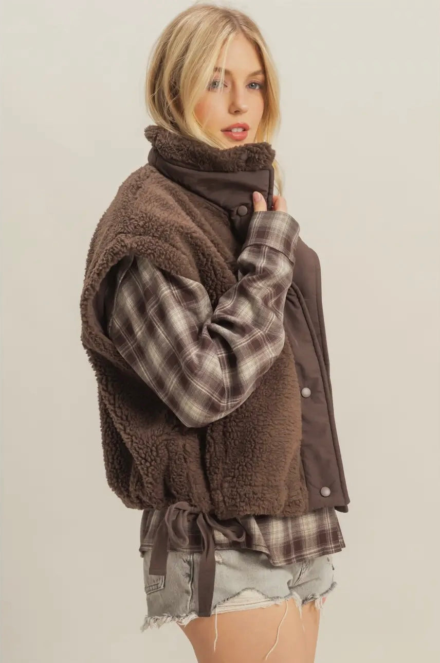 The Cali Sherpa Vest Brown