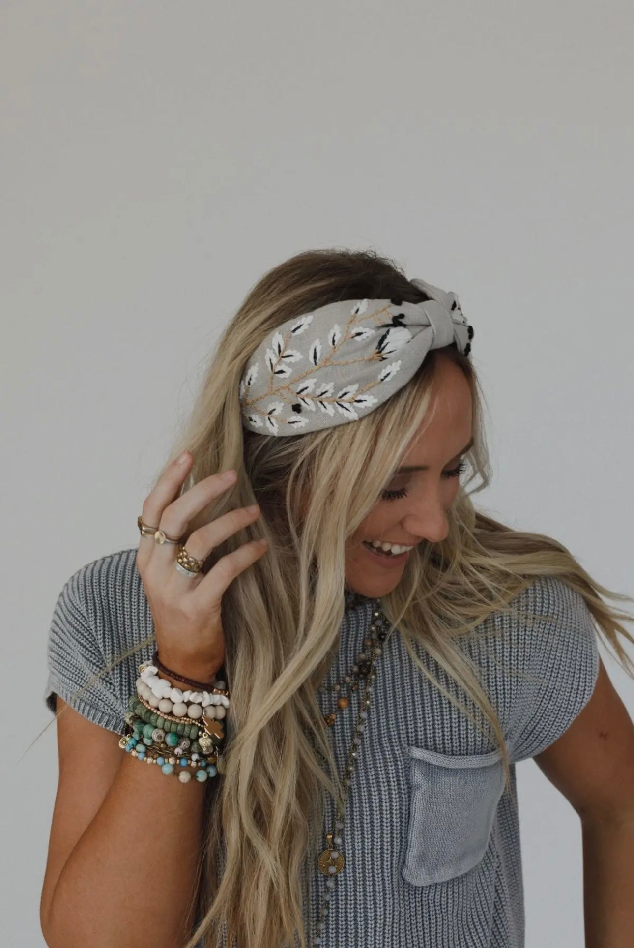 Monochrome bloom garden headband