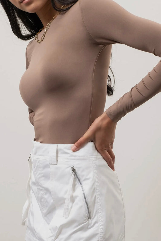 Round Neck Long Sleeve Fitted top
